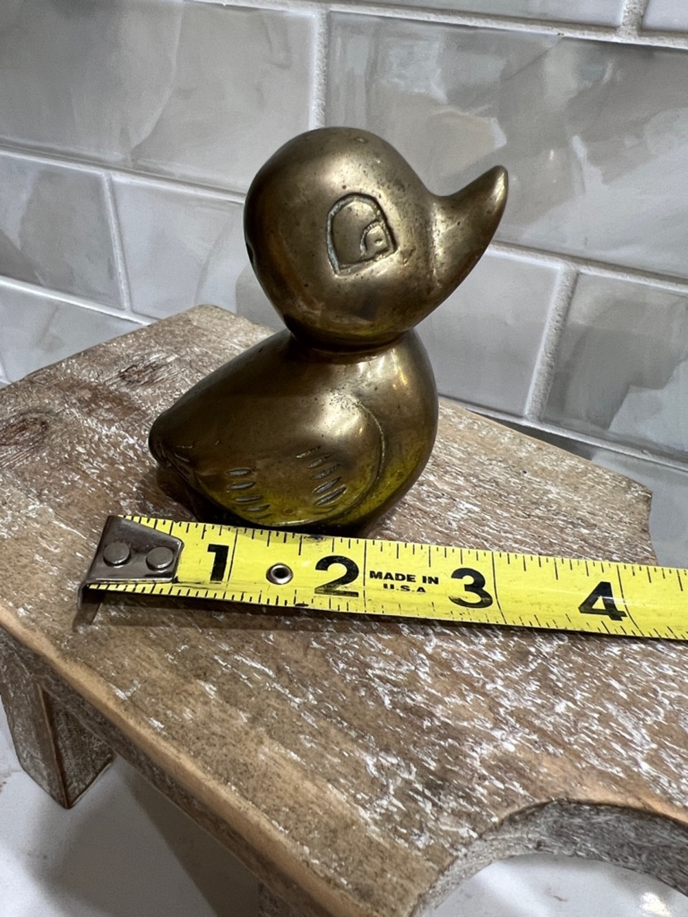 Vintage Brass Duck Figurine Hollow Mid Century Style Decor - Picture 6 of 7
